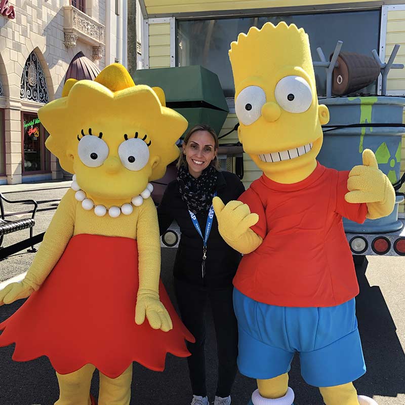 Foto com os Simpsons